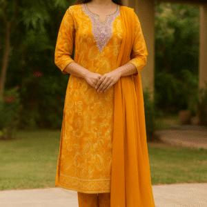 Sunshine Glow Embroidered Kurta Set