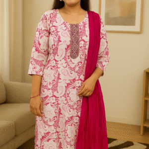 Rose Glow Printed Kurta Set